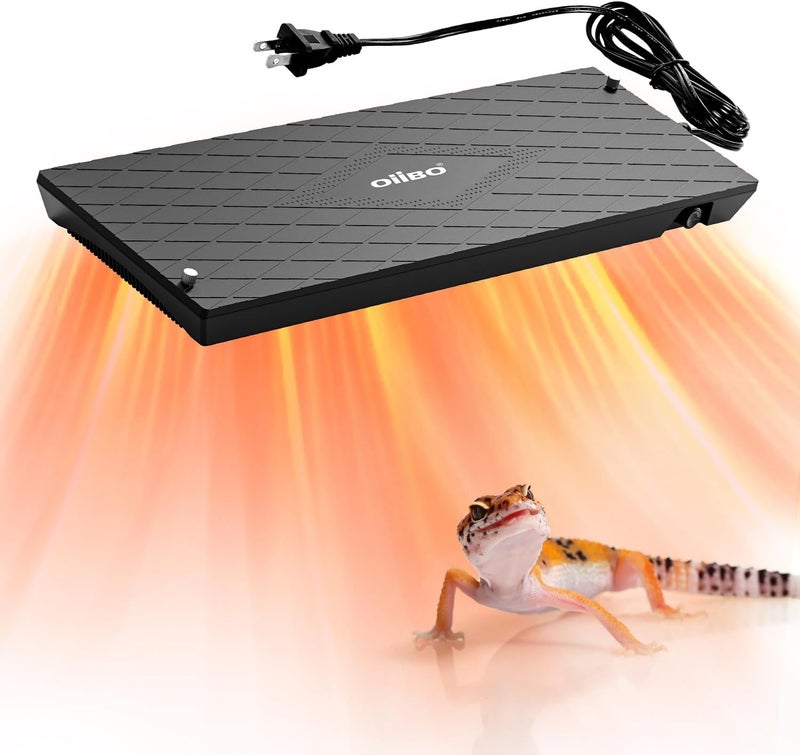 Oiibo Reptile Heat Panel Adjustable Temperature 60W Reptile Heater for Terrariums, Energy Efficient & Non-Light Reptiles Heating Plate for Snakes,Crested Gecko,Leopard,Turtles - Image 1